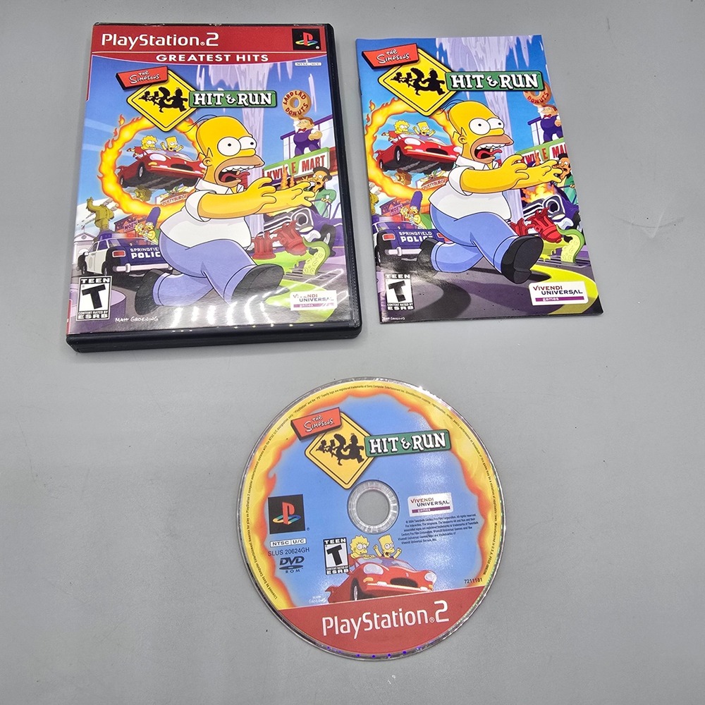 The Simpsons Hit & Run PS2 PlayStation 2 Greatest Hits CIB Complete Manual